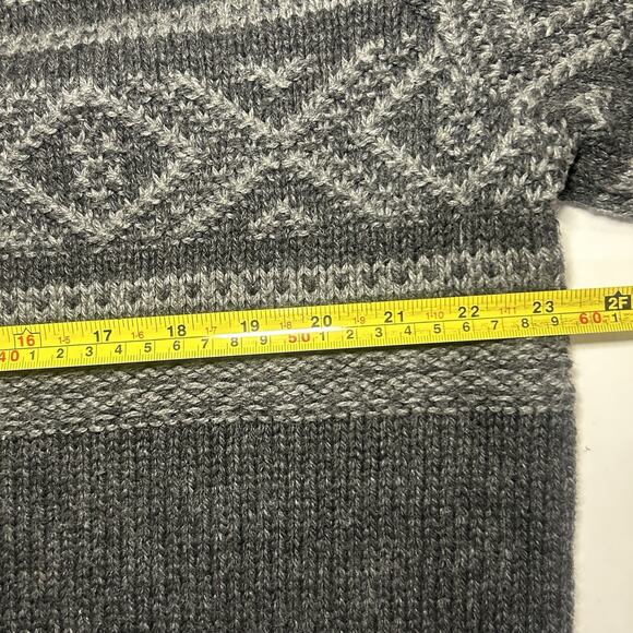 Eddie Bauer men's Wool Blend Ribbed Knit Sweater pullover half zip grey Medium - Picture 4 of 7